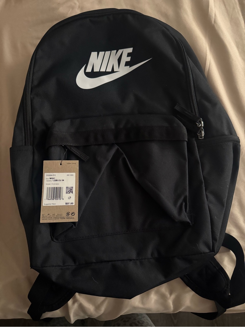 Nike Black Backpack with White Logo